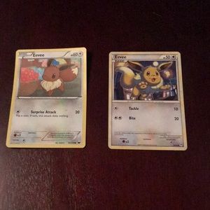 Two evee Pokémon cards